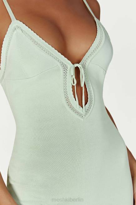Kleidung Meshki Maia Pointelle-Strick-Maxikleid Pistaziengrün 2F8B249