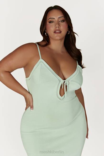 Kleidung Meshki Maia Pointelle-Strick-Maxikleid Pistaziengrün 2F8B249