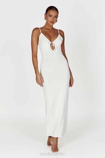 Kleidung Meshki Maia Pointelle-Strick-Maxikleid Weiß 2F8B317