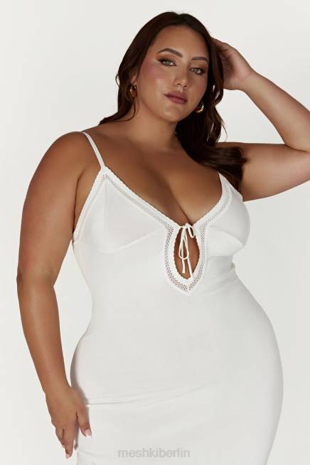 Kleidung Meshki Maia Pointelle-Strick-Maxikleid Weiß 2F8B317