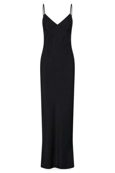 Kleidung Meshki Maxikleid aus Baily-Satin Schwarz 2F8B555