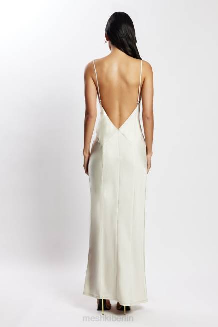 Kleidung Meshki Maxikleid aus Baily-Satin Silber 2F8B702