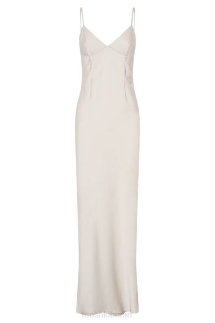 Kleidung Meshki Maxikleid aus Baily-Satin Silber 2F8B702