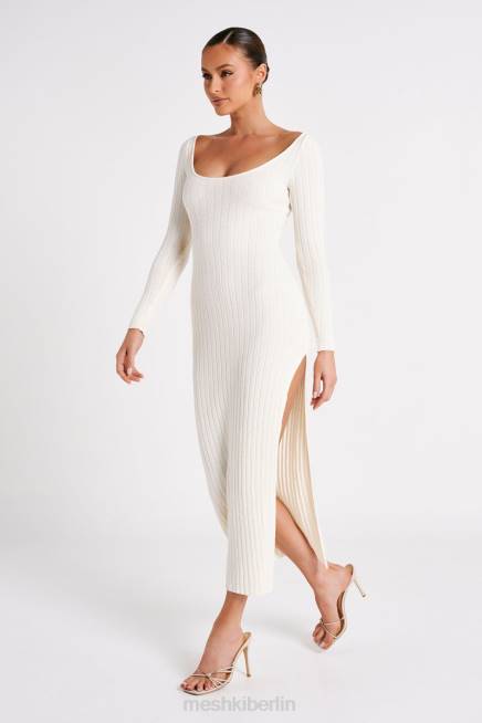 Kleidung Meshki Maxikleid aus Zinnia-Strick mit Schlitz Weiß 2F8B86