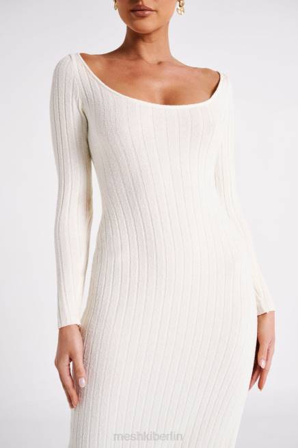 Kleidung Meshki Maxikleid aus Zinnia-Strick mit Schlitz Weiß 2F8B86