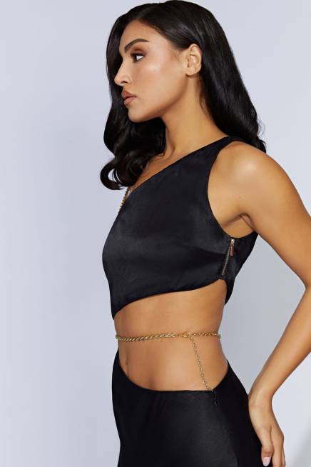 Kleidung Meshki Maxikleid mit Clementinenkette Schwarz 2F8B676