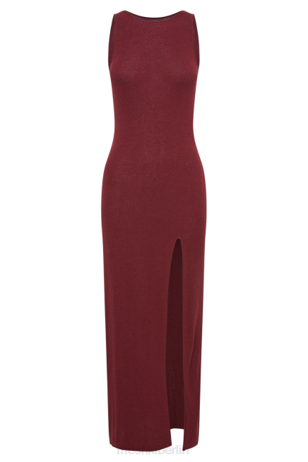 Kleidung Meshki Maxine, transparentes Strick-Maxikleid Beere 2F8B108