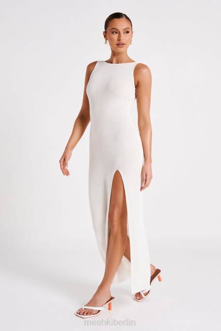 Kleidung Meshki Maxine, transparentes Strick-Maxikleid Weiß 2F8B75