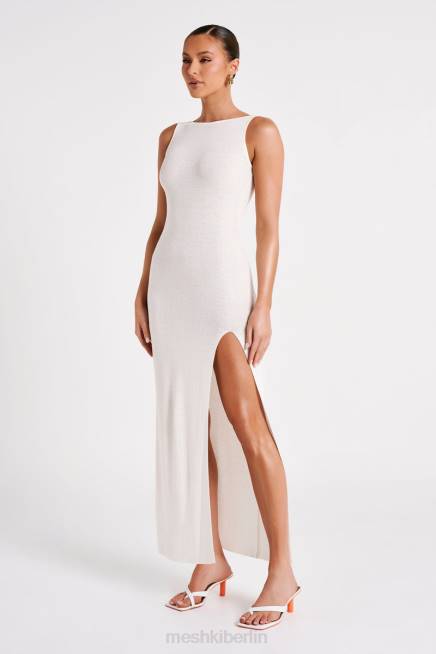Kleidung Meshki Maxine, transparentes Strick-Maxikleid Weiß 2F8B75