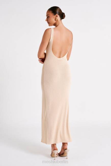 Kleidung Meshki Maxine, transparentes Strick-Maxikleid Weizen 2F8B60