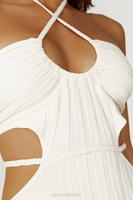 Kleidung Meshki Minerva-Strick-Maxikleid mit Cut-Outs Elfenbein 2F8B256