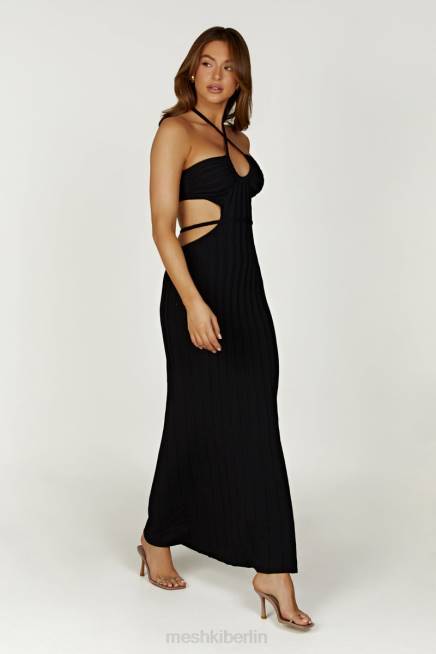 Kleidung Meshki Minerva-Strick-Maxikleid mit Cut-Outs Schwarz 2F8B290