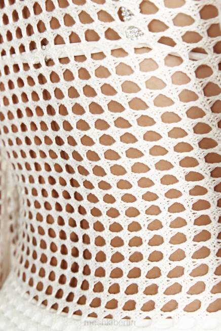 Kleidung Meshki Murphy-Häkel-Maxikleid mit langen Ärmeln Weiß 2F8B500