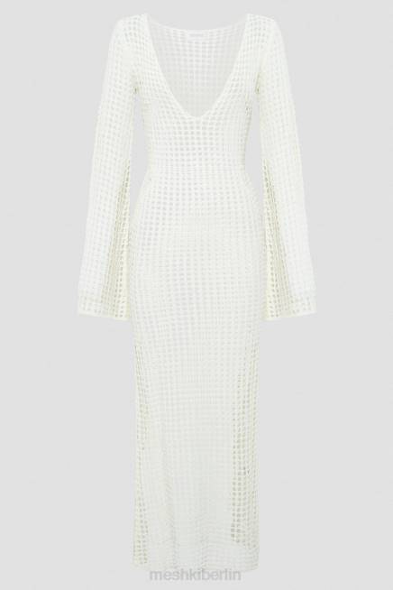 Kleidung Meshki Murphy-Häkel-Maxikleid mit langen Ärmeln Weiß 2F8B500