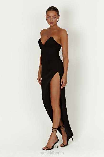 Kleidung Meshki Natasha spitzes Korsett-Maxikleid Schwarz 2F8B269