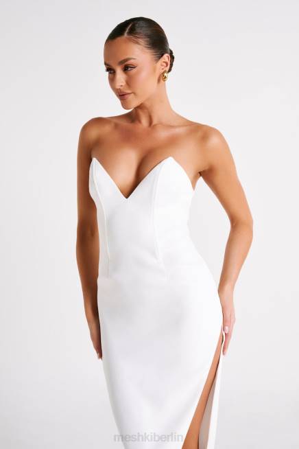 Kleidung Meshki Natasha spitzes Korsett-Maxikleid Weiß 2F8B137