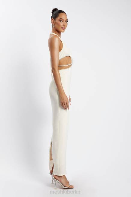 Kleidung Meshki Nicha diamantbesetztes Maxikleid mit Cut-Outs Knochen 2F8B482