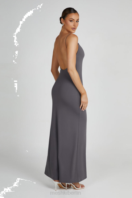 Kleidung Meshki Nikkita-Maxikleid mit Trägern aus recyceltem Nylon Holzkohle 2F8B104