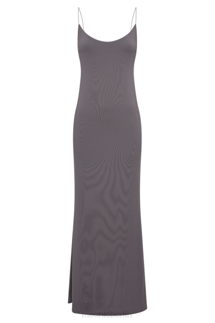 Kleidung Meshki Nikkita-Maxikleid mit Trägern aus recyceltem Nylon Holzkohle 2F8B104