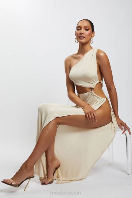 Kleidung Meshki Paige gerafftes, seitlich ausgeschnittenes Maxikleid nackt 2F8B369