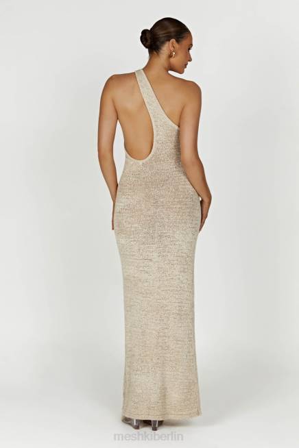 Kleidung Meshki Paisley-Maxikleid mit One-Shoulder-Strick Weizen 2F8B459