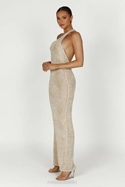 Kleidung Meshki Paisley-Maxikleid mit One-Shoulder-Strick Weizen 2F8B459