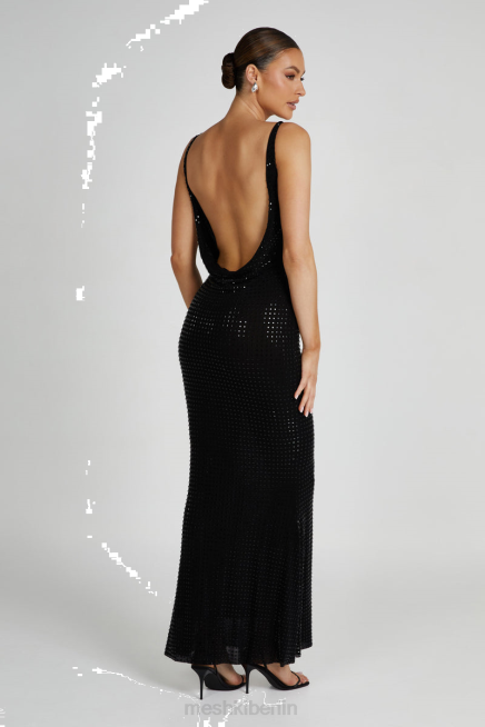 Kleidung Meshki Pam quadratisches Maxikleid mit Diamanten Schwarz 2F8B131