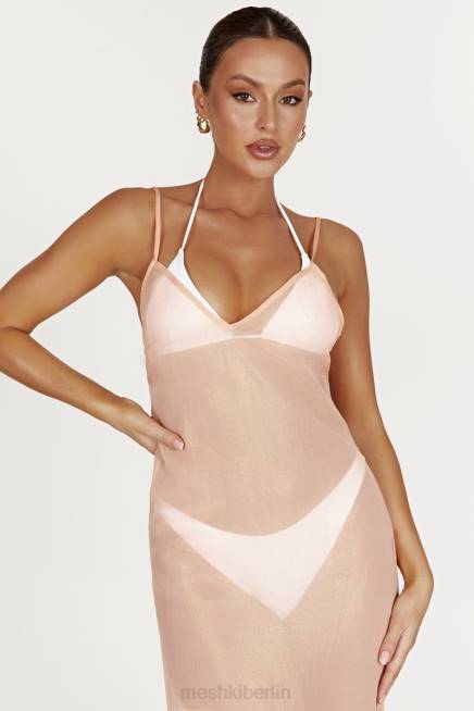 Kleidung Meshki Phoebe schillerndes Maxikleid Pfirsich 2F8B578