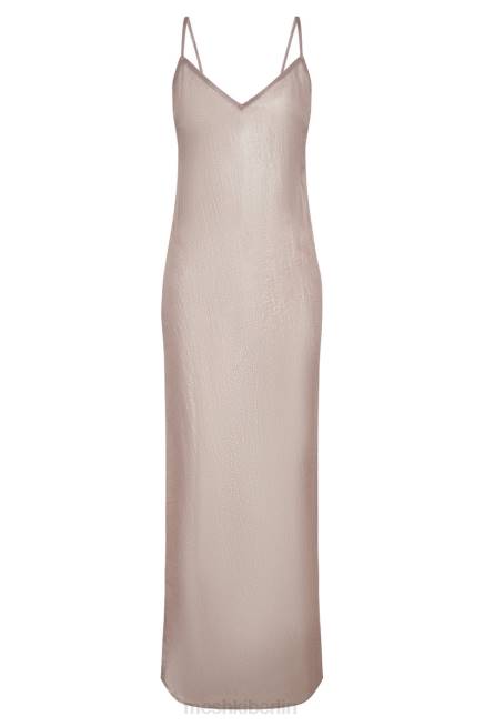 Kleidung Meshki Phoebe schillerndes Maxikleid Taupe 2F8B572