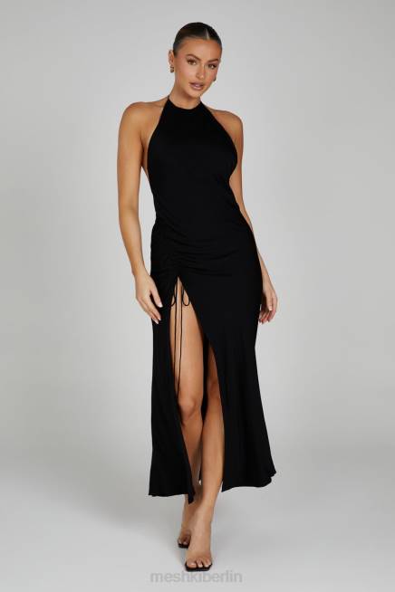 Kleidung Meshki Polly Neckholder-Maxikleid Schwarz 2F8B136