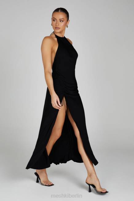 Kleidung Meshki Polly Neckholder-Maxikleid Schwarz 2F8B136
