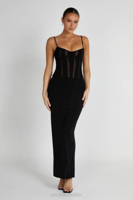 Kleidung Meshki Priya-Maxikleid mit Einsätzen Schwarz 2F8B145