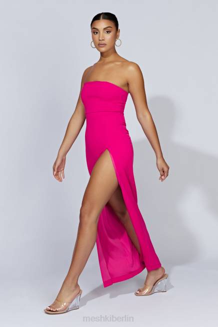 Kleidung Meshki Rachel Maxikleid mit geteilter Vorderseite Fuchsie 2F8B363