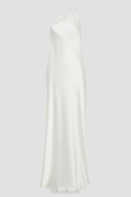 Kleidung Meshki Rebecca One-Shoulder-Rosen-Maxikleid Weiß 2F8B103