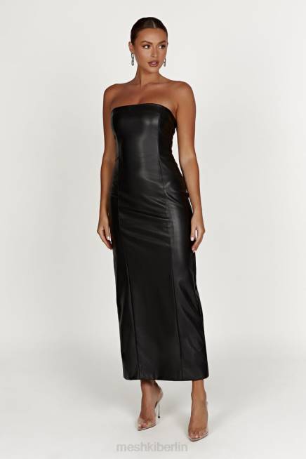Kleidung Meshki Roberta Pu Maxikleid Schwarz 2F8B434