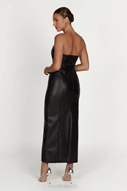 Kleidung Meshki Roberta Pu Maxikleid Schwarz 2F8B434