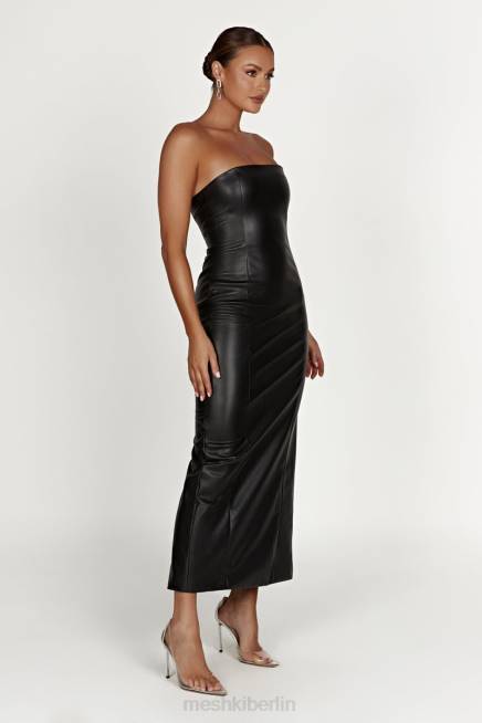 Kleidung Meshki Roberta Pu Maxikleid Schwarz 2F8B434