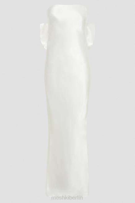 Kleidung Meshki Rochelle-Satin-Maxikleid mit Schleife hinten Weiß 2F8B195