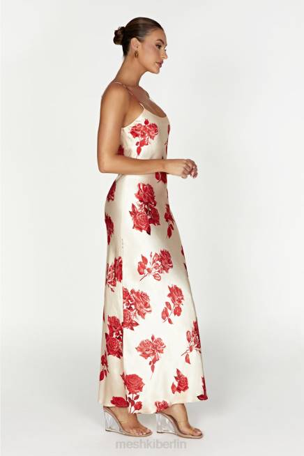 Kleidung Meshki Rosalie Maxikleid aus Satin Rosendruck 2F8B217