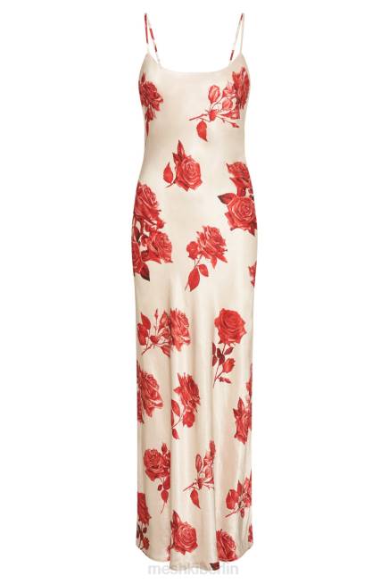 Kleidung Meshki Rosalie Maxikleid aus Satin Rosendruck 2F8B217