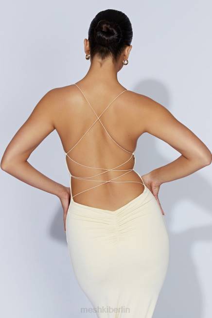 Kleidung Meshki Sabine rückenfreies Maxikleid Creme 2F8B328