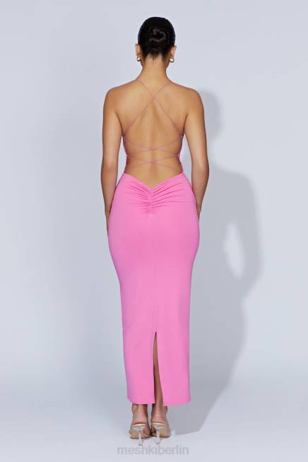 Kleidung Meshki Sabine rückenfreies Maxikleid Kaugummirosa 2F8B205