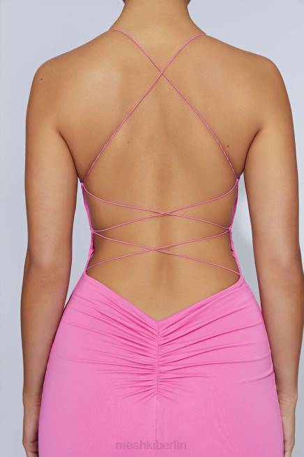 Kleidung Meshki Sabine rückenfreies Maxikleid Kaugummirosa 2F8B205