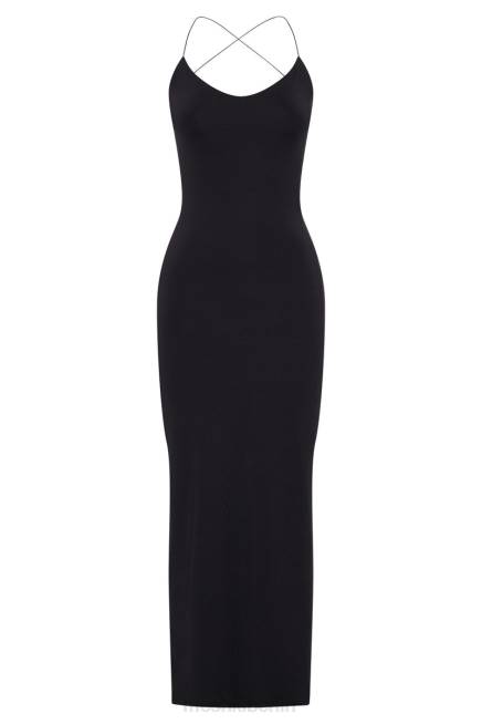 Kleidung Meshki Sabine rückenfreies Maxikleid Schwarz 2F8B245