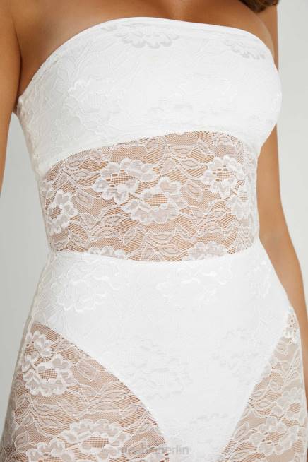 Kleidung Meshki Sasha trägerloses Maxikleid Weiß 2F8B295