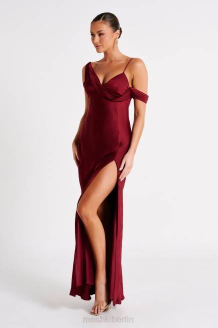 Kleidung Meshki Schulterfreies Maxikleid aus Satin von Soleil Beere 2F8B28