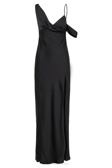 Kleidung Meshki Schulterfreies Maxikleid aus Satin von Soleil Schwarz 2F8B35