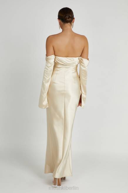 Kleidung Meshki Schulterfreies Maxikleid mit Wasserfallausschnitt von Giselle Gold 2F8B120