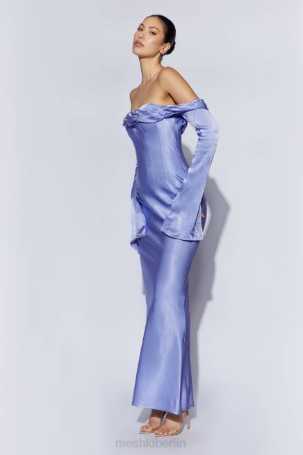Kleidung Meshki Schulterfreies Maxikleid mit Wasserfallausschnitt von Giselle Lavendel 2F8B357