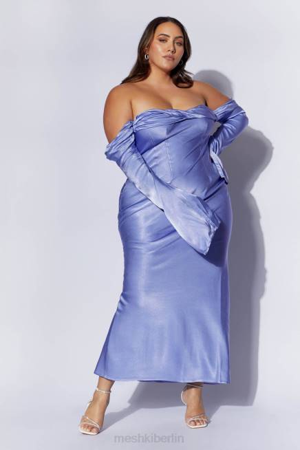 Kleidung Meshki Schulterfreies Maxikleid mit Wasserfallausschnitt von Giselle Lavendel 2F8B357
